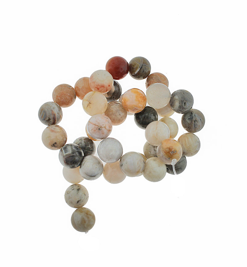 Perles d'agate naturelle rondes 4mm -12mm - Choisissez votre taille - Tons du désert - 1 brin complet de 15" - BD1821