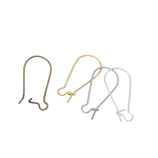 Assorted Tone Earrings - Kidney Style Hooks - 11mm x 25mm - 200 Pieces - Z228