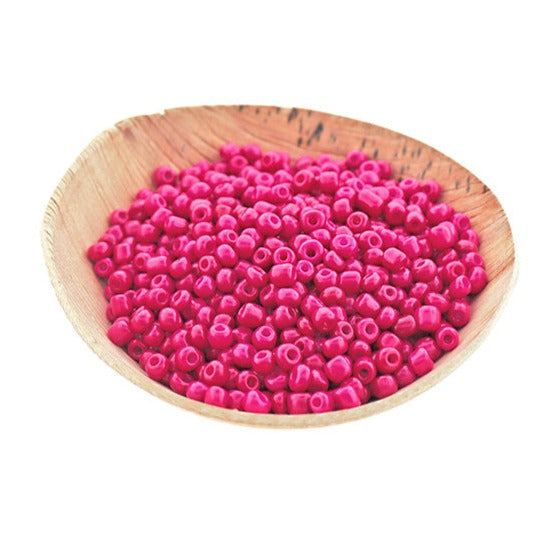 Seed Glass Beads 8/0 3mm - Neon Pink - 50g 1000 Beads - BD2243