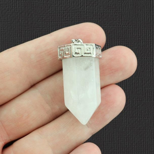 Natural Quartz Gemstone Crystal Point Pendant - GEM083