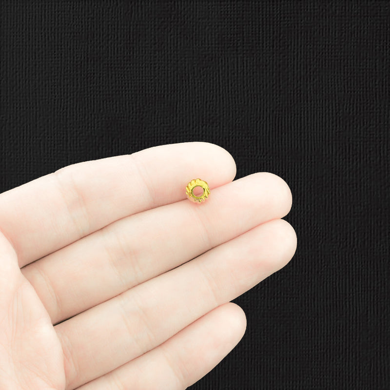 Lantern Spacer Beads 6mm - Gold Tone - 50 Beads - GC215