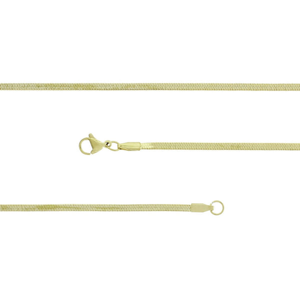Collier chaîne à chevrons en acier inoxydable doré 18" - 2,5 mm - 1 collier - N761