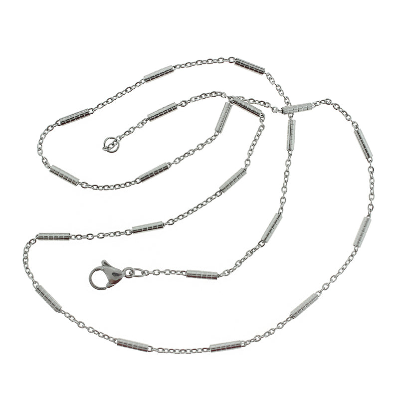 Stainless Steel Bar Satellite Chain Necklaces 20" - 1mm - 10 Necklaces - N567