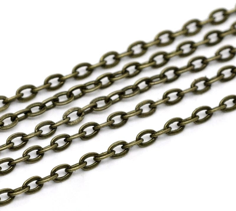 Bulk Antique Bronze Tone Cable Chain 32ft - 2mm - FD032