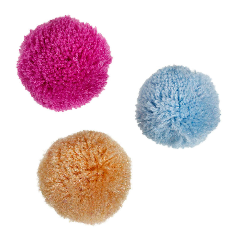 Polyester Pompoms 35mm - Assorted Rainbow - 20 Pieces - Z222