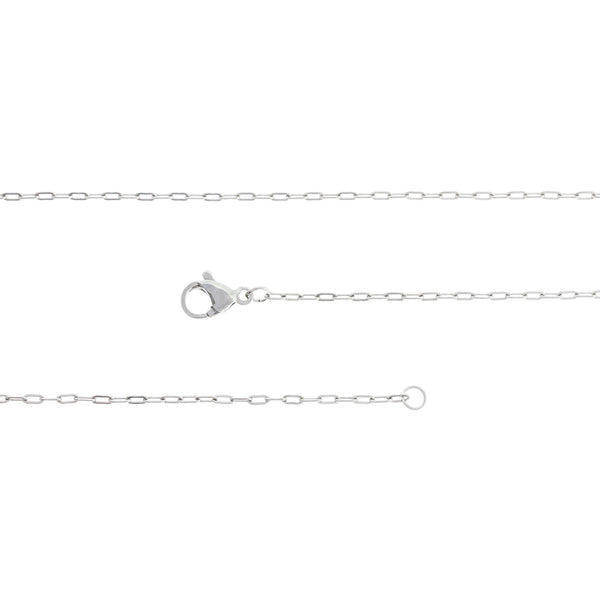 Collier Chaîne Câble Acier Inoxydable 18" - 2mm - 1 Collier - N055