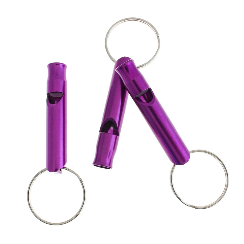 Purple Aluminum Whistles - 4 Pieces - Z293