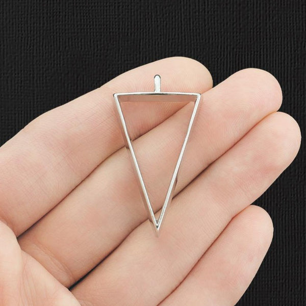 2 Triangle Silver Tone Charms 2 Sided - SC2448