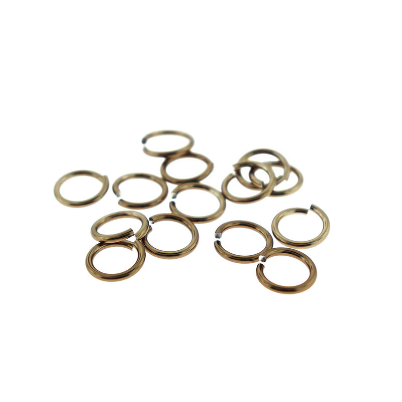 Anneaux de saut en aluminium ton bronze 11,5 mm x 1,5 mm - Calibre 15 ouvert - 25 anneaux - MT618