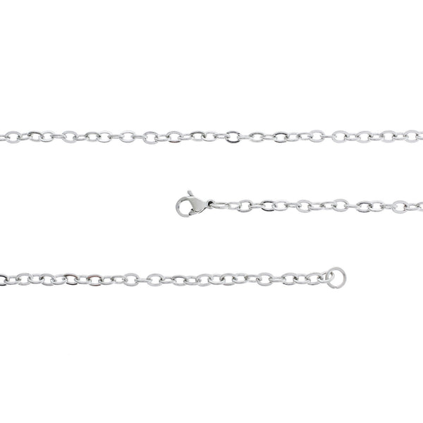 Stainless Steel Cable Chain Necklace 18" - 3mm - 1 Necklace - N016