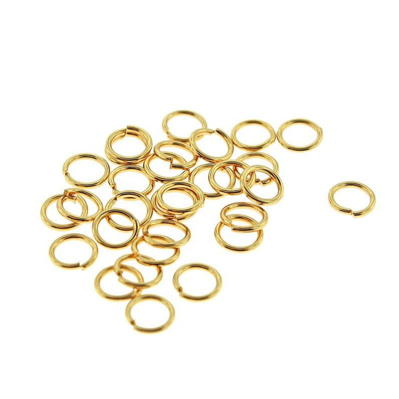 Gold Stainless Steel Jump Rings 7mm x 1mm - Open 18 Gauge - 20 Rings - J196