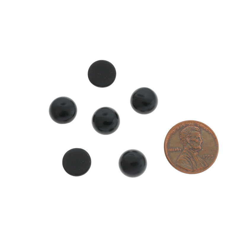 Natural Obsidian Gemstone Cabochon Seals 10mm - 4 Pieces - CBD003-C
