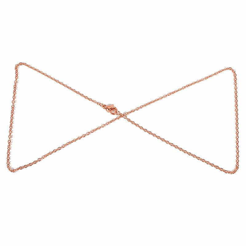 Rose Gold Stainless Steel Cable Chain Necklace 18" - 2mm - 10 Necklaces - N113