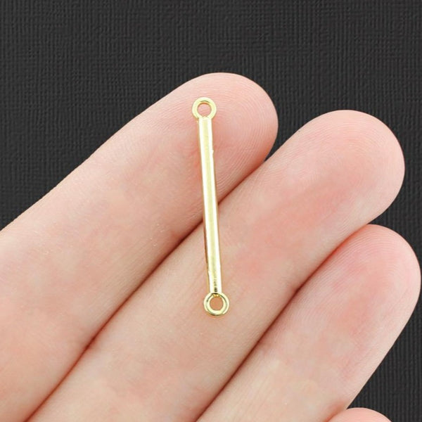 2 Bar Connector Gold Tone Charms 2 Sided - GC1399