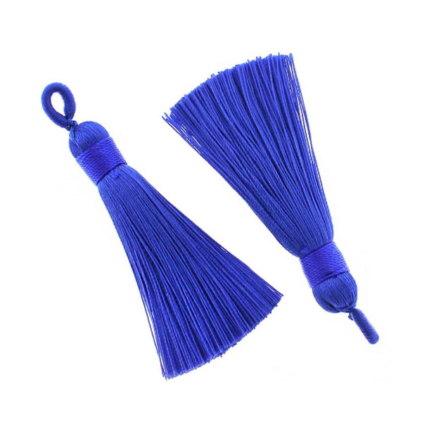 Polyester Tassels with Attached Loop - Royal Blue - 2 Pieces - TSP023