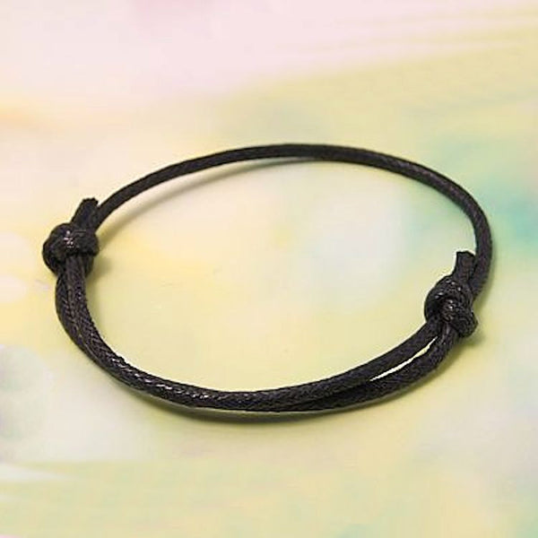 Black Wax Cord Bracelet - 40-80mm - 4 Bracelets - N072
