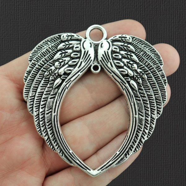 Angel Wings Antique Silver Tone Charm - SC5654