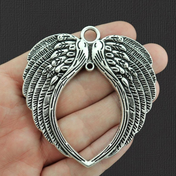 BULK 5 Angel Wings Antique Silver Tone Charms - SC5654