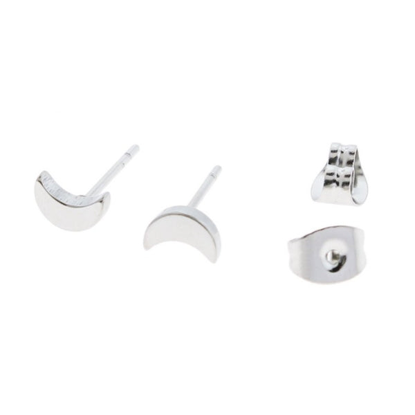 Boucles d'oreilles en acier inoxydable - Crescent Moon Studs - 6mm x 6mm - 2 pièces 1 paire - ER068