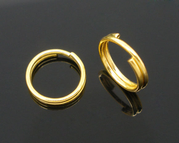 Gold Tone Split Rings 8mm x 0.7mm - Open 21 Gauge - 400 Rings - J064
