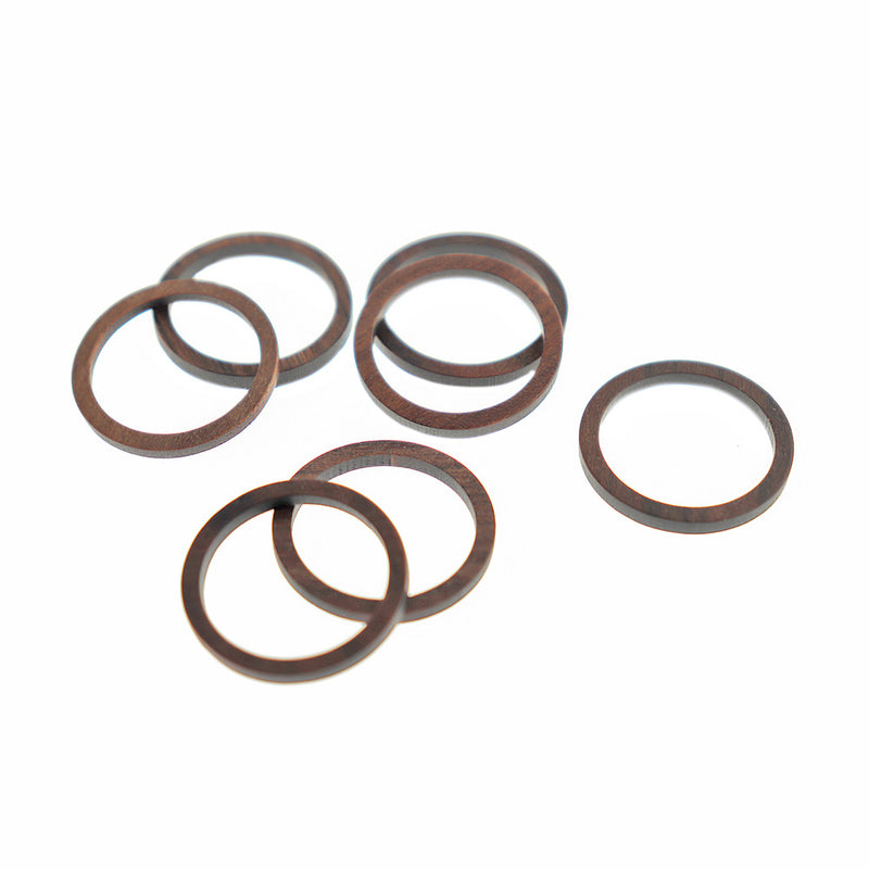 BULK 10 Linking Ring Natural Wood Charms 2 Sided - WP560