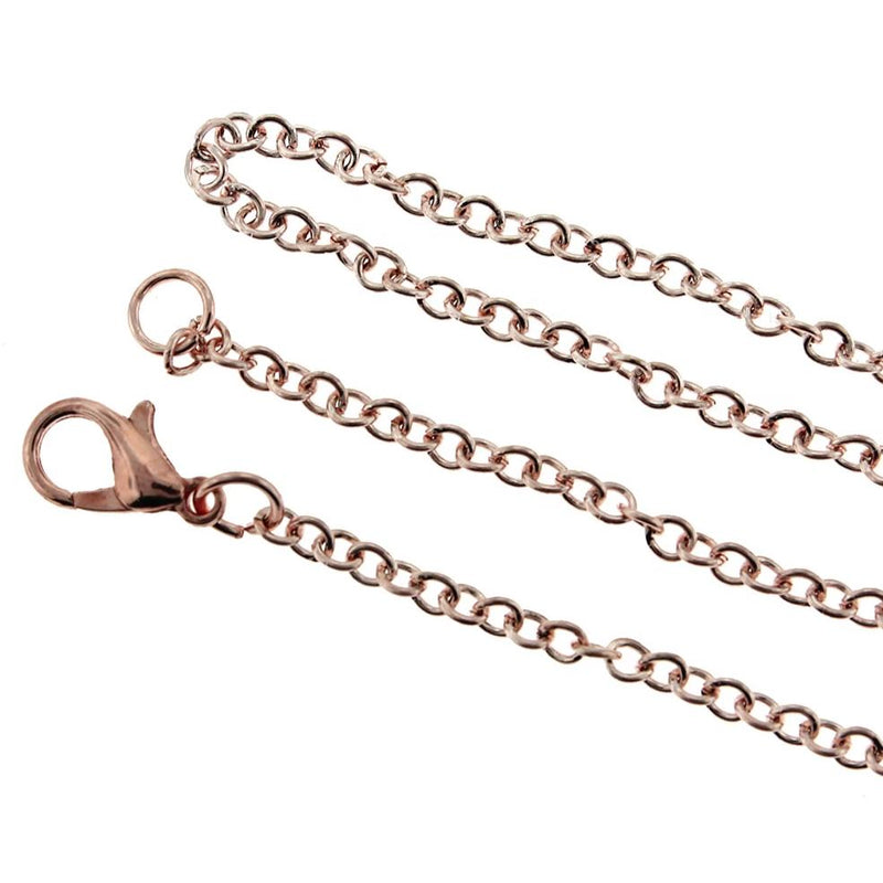 Rose Gold Cable Chain Necklace 30" - 3mm - 12 Necklaces - N598