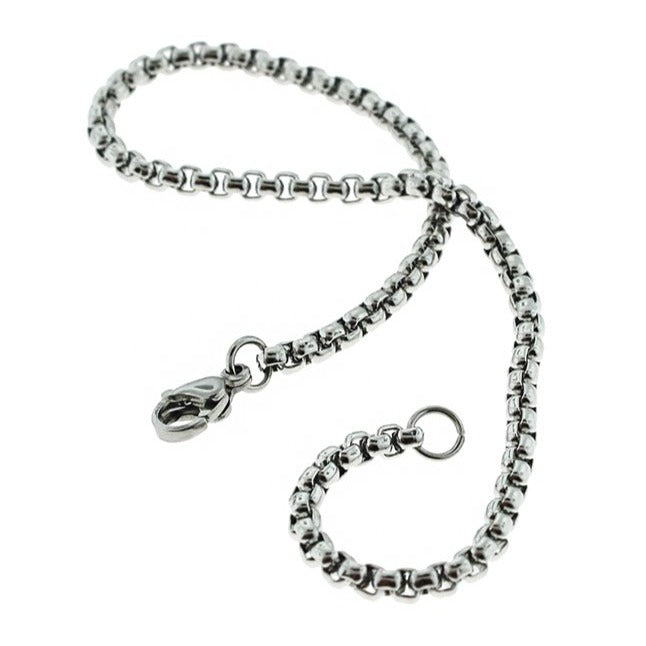 Stainless Steel Box Chain Bracelet 9" - 3mm - 1 Bracelet - N562