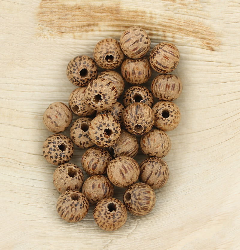 Round Coconut Beads 10mm - Natural Coconut Brown - 20 Beads - BD1139