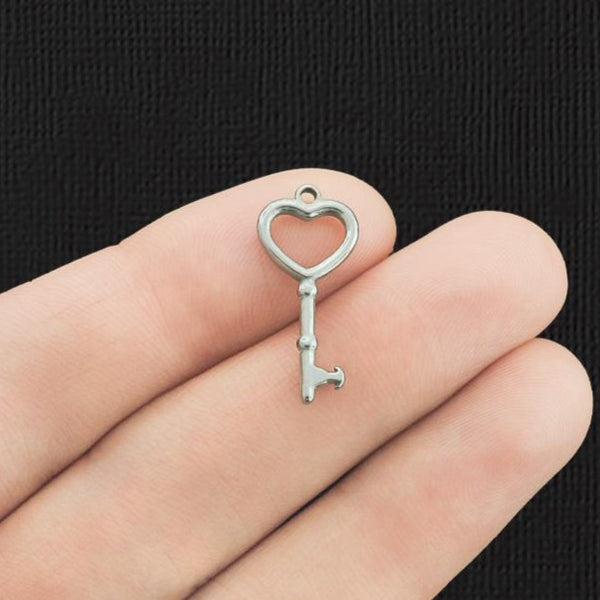 2 Key Stainless Steel Charms 2 Sided - SSP333