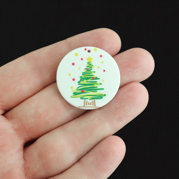 2 Christmas Tree Acrylic Charms - K683