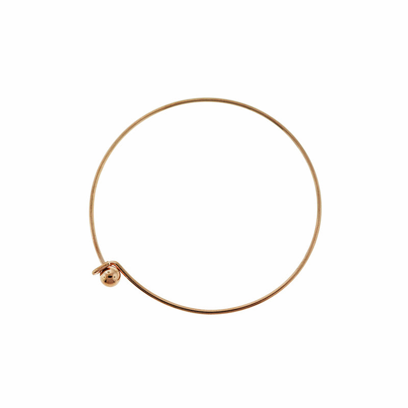 Rose Gold Stainless Steel Bangle 63mm ID - 1.4mm - 1 Bangle - N655