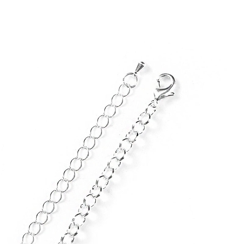 Antique Silver Tone Rolo Chain Bracelet 8 1/8" Plus Extender - 5mm - 1 Bracelet - N412