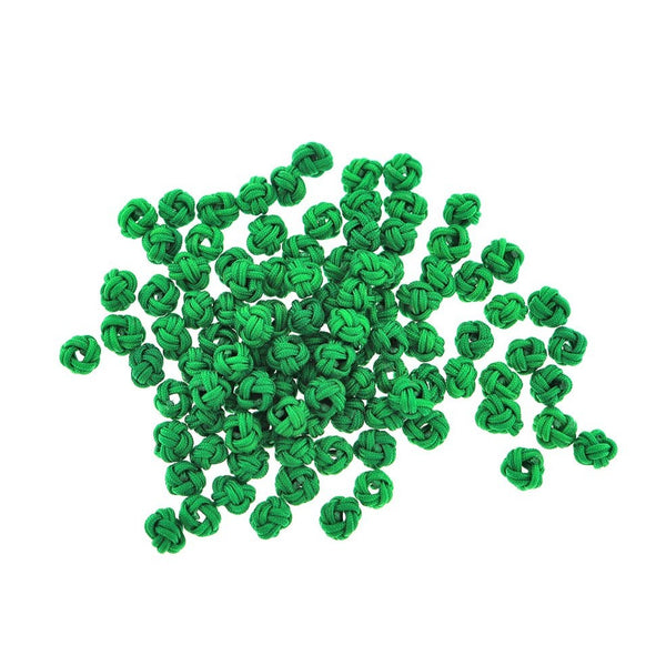 VENTE Perles rondes en polyester 5 mm x 6 mm - Vert forêt - 20 perles - BD424