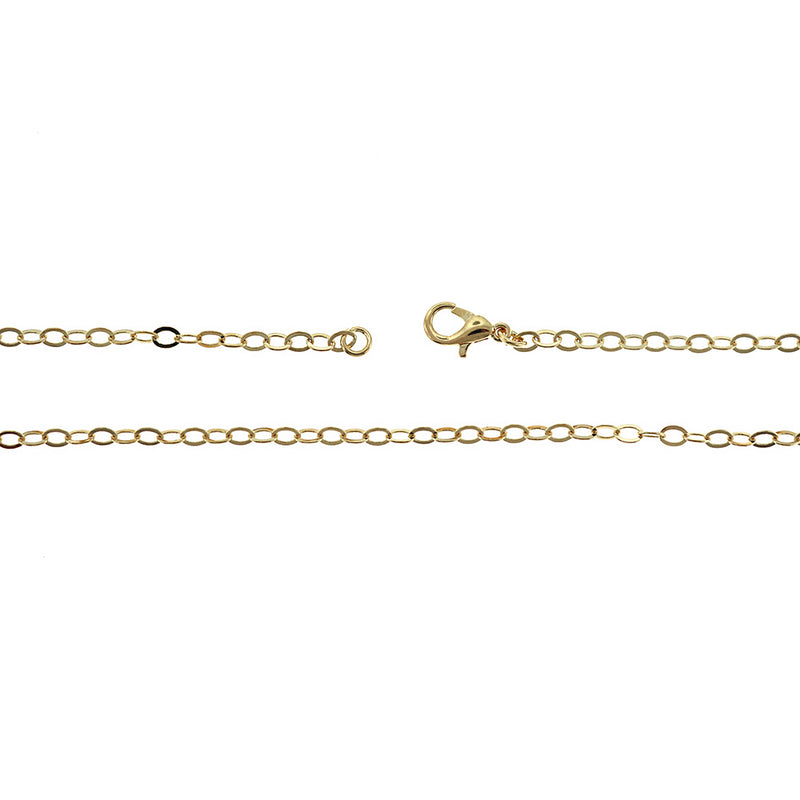 Collier chaîne câble en laiton doré 32"- 3mm - 10 colliers - N610