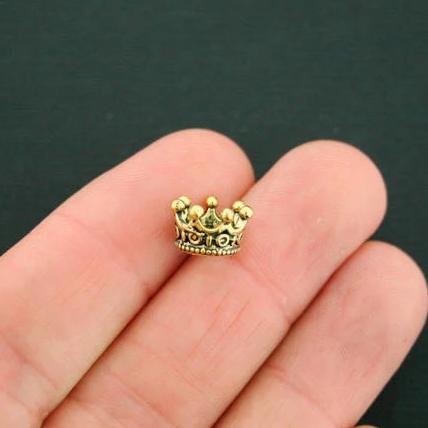 5 Crown Antique Gold Tone Charms 3D - GC1190