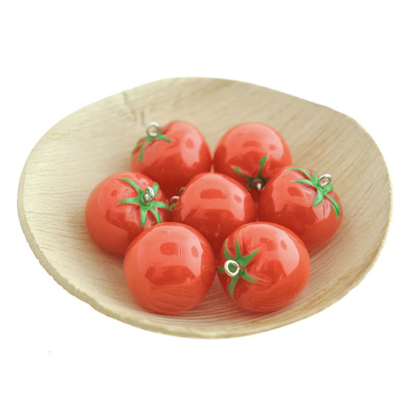 2 breloques en résine de tomate 3D - K062