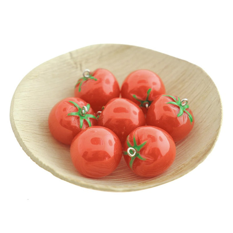 2 Tomato Resin Charms 3D - K062