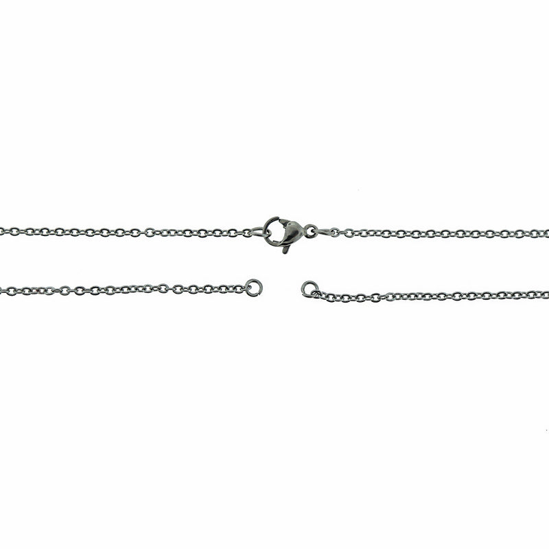 Stainless Steel Cable Chain Connector Necklace 28" - 1.5mm - 1 Necklace - N619