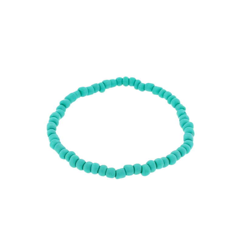 Bracelets en perles de verre - 65 mm - Turquoise - 5 bracelets - BB106