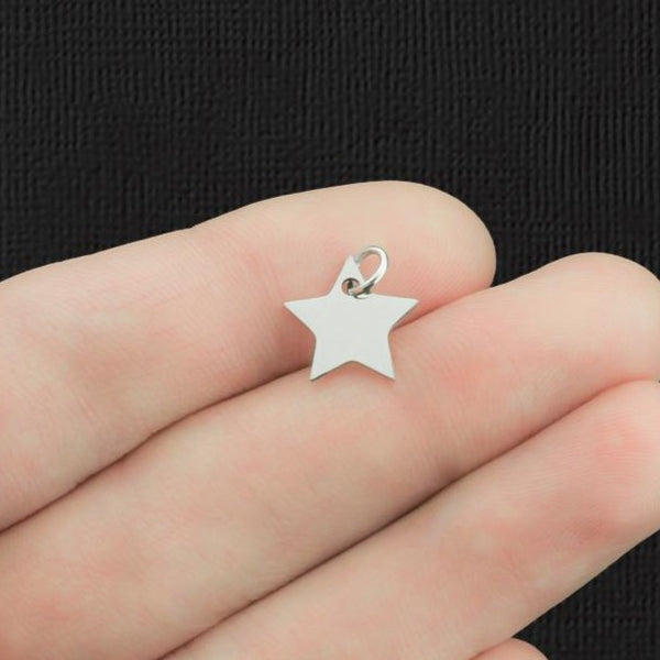 Star Stainless Steel Charm 2 Sided - SSP301