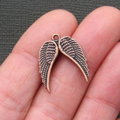 8 breloques ailes d'ange en cuivre antique - BC473