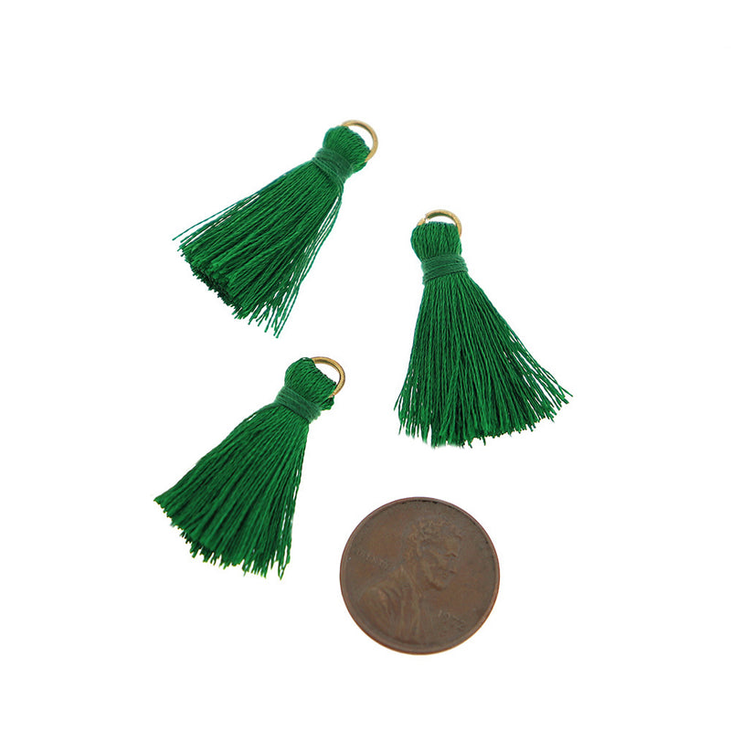Polyester Tassels 26mm - Emerald Green - 15 Pieces - TSP096
