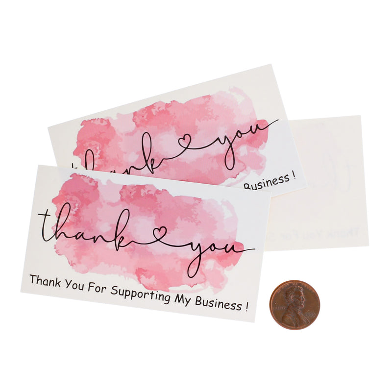 50 Pink Thank You Business Cards - "Thank You for Supporting My Business" - TL169