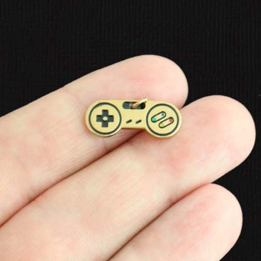 Game Controller 14K Gold Plated Stainless Steel Charm - SSP534