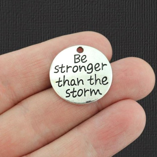 2 Stronger Than The Storm Antique Silver Tone Charms - SC7004