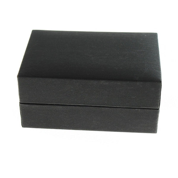 Boîte à Boucles d'Oreilles en Simili Cuir - Noir - 7cm x 5cm - 1 Pièce - TL236