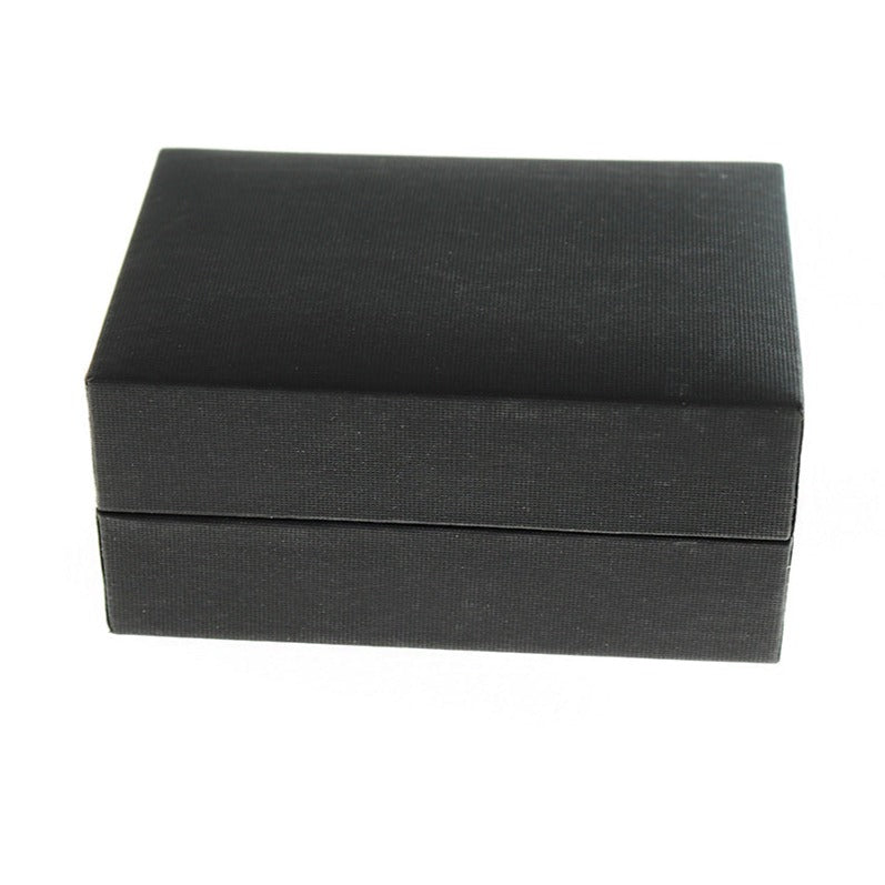 Boîte à Boucles d'Oreilles en Simili Cuir - Noir - 7cm x 5cm - 1 Pièce - TL236