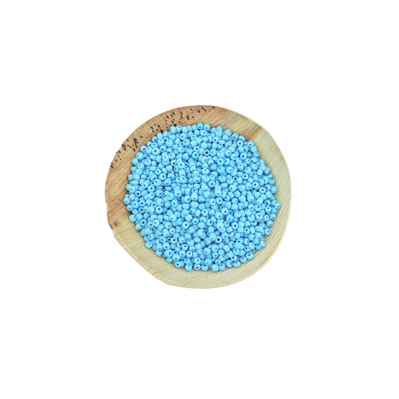 Seed Glass Beads 8/0 3mm - Sky Blue - 50g 1000 Beads - BD2242
