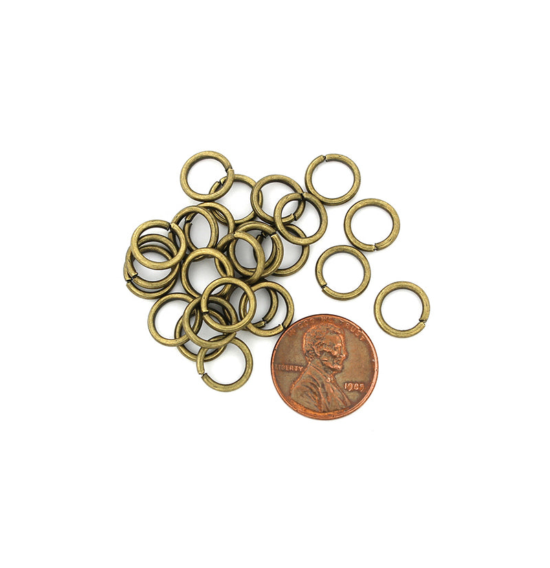 Antique Bronze Tone Jump Rings 10mm x 1.5mm - Open 15 Gauge - 200 Rings - J181