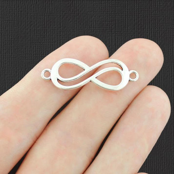 10 Infinity Connector Antique Silver Tone Charms - SC6687